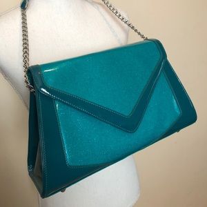 Pinup couture sparkly teal handbag